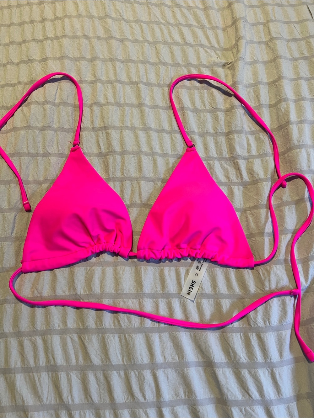 SHEIN Bright Hot Pink Swim Top